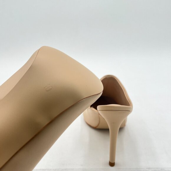 FSJ Nude Matte Slip On Pointed Toe Mules Slide Sandals Stiletto High Heels Shoes - Picture 6 of 8